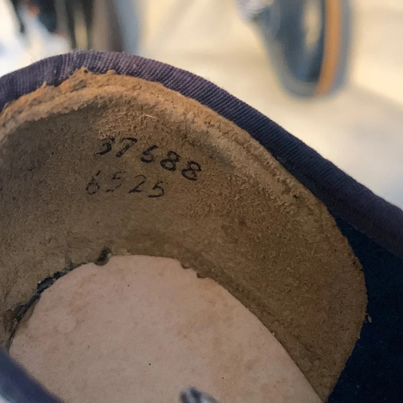 Vintage little boys shoes mother goose blue leather sneakers red goose black 6.5 - Picture 5 of 11